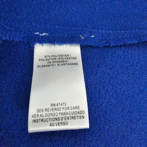 Maison Tara Cobalt Puff Sleeve Belted Waist A-Line Knee Length Dress - Picture 7 of 7